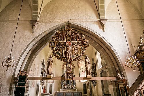 Sweden-Gotland Island-Oja-Oja church-crucifix Renaissance Print
